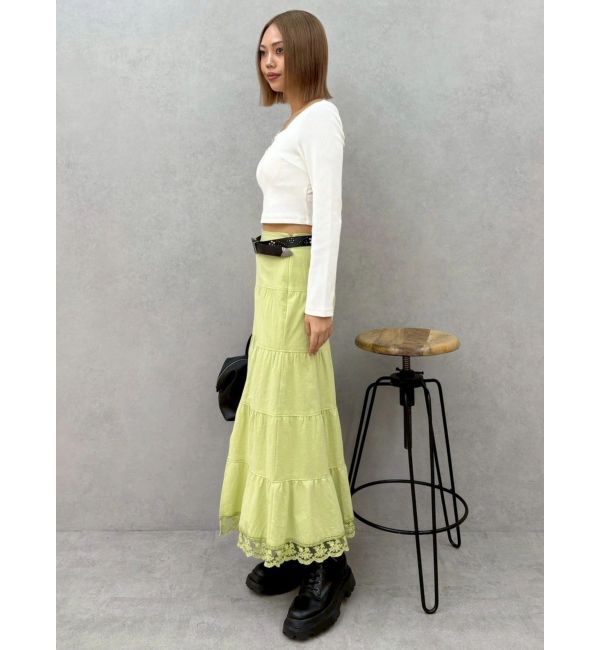 EVRIS「スリットロングティアードスカート」|スカート|