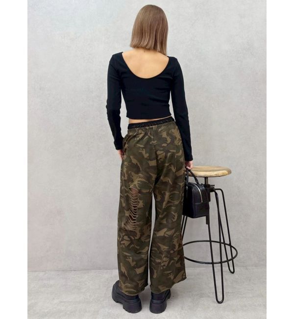 EVRIS「バックオープンショートリブトップス」|Tシャツ・カットソー|