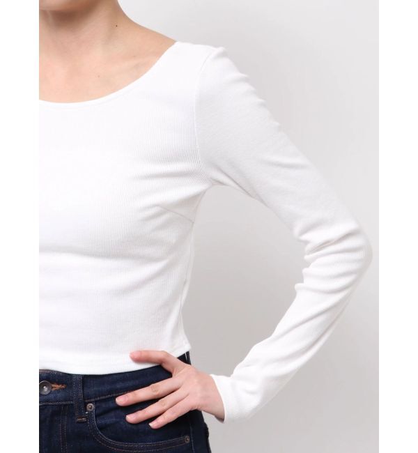 EVRIS「バックオープンショートリブトップス」|Tシャツ・カットソー|