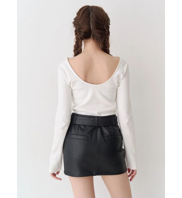 EVRIS「バックオープンショートリブトップス」|Tシャツ・カットソー|