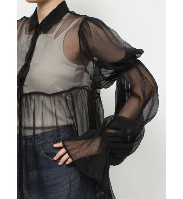 jouetie「ボリュームスリーブシアーシャツ」|シャツ・ブラウス|