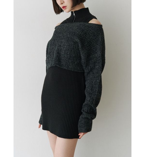 jouetie「レイヤードニットミニワンピース」|ワンピース|
