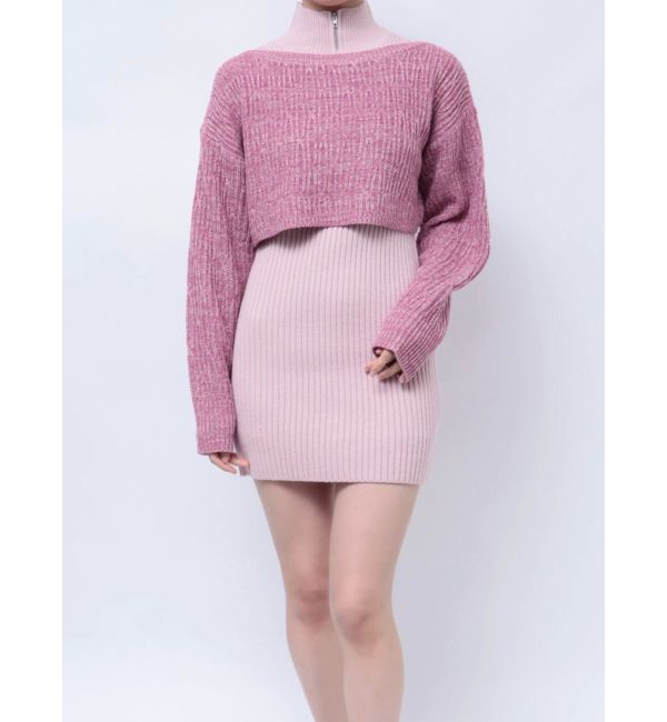 jouetie「レイヤードニットミニワンピース」|ワンピース|