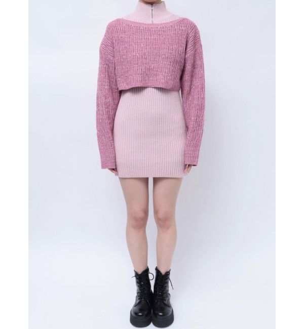 jouetie「レイヤードニットミニワンピース」|ワンピース|