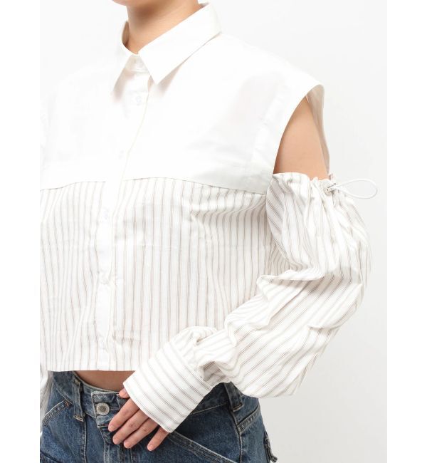 jouetie「カットアウトバイカラークロップドシャツ」|シャツ・ブラウス|