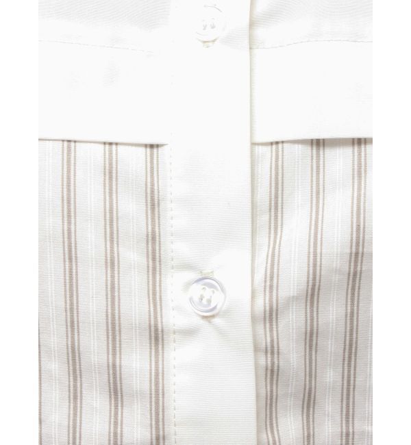 jouetie「カットアウトバイカラークロップドシャツ」|シャツ・ブラウス|