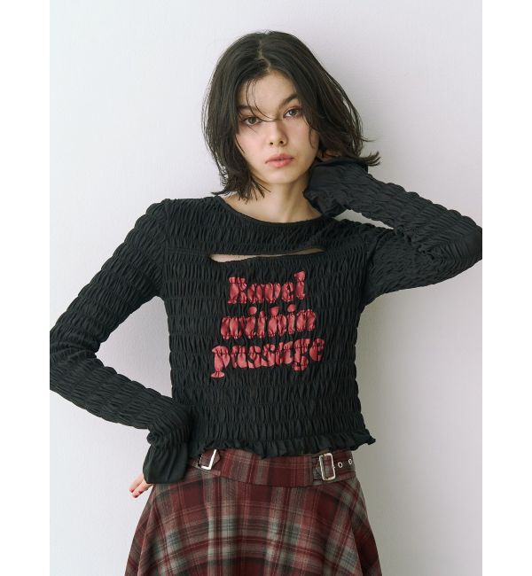 jouetie「カットアウトシャーリングトップス」|Tシャツ・カットソー|ブラック