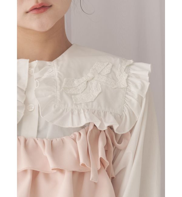 merry jenny「ribbonフリルカラーブラウス」|シャツ・ブラウス|
