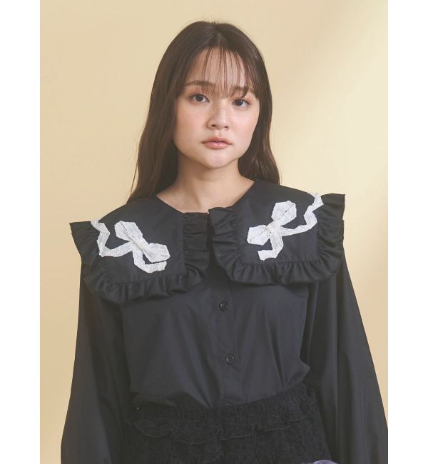 merry jenny「ribbonフリルカラーブラウス」|シャツ・ブラウス|