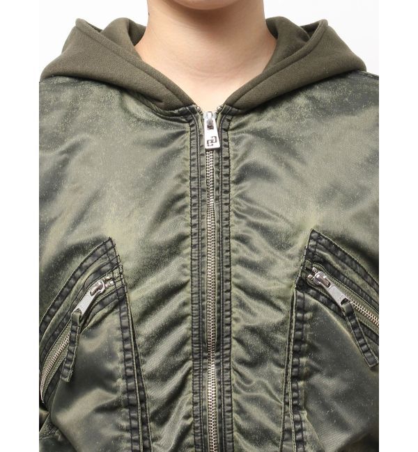 GYDA「pigment processed hoodieブルゾン」|ブルゾン・スタジャン|