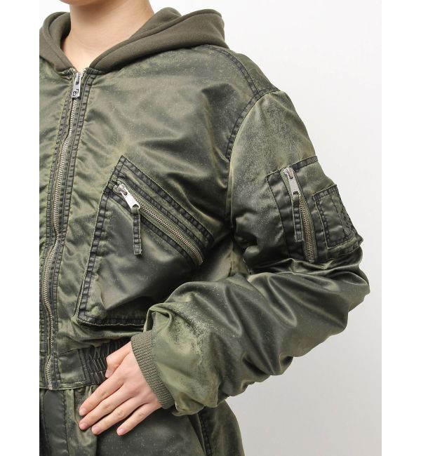 GYDA「pigment processed hoodieブルゾン」|ブルゾン・スタジャン|