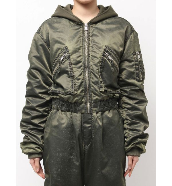 GYDA「pigment processed hoodieブルゾン」|ブルゾン・スタジャン|