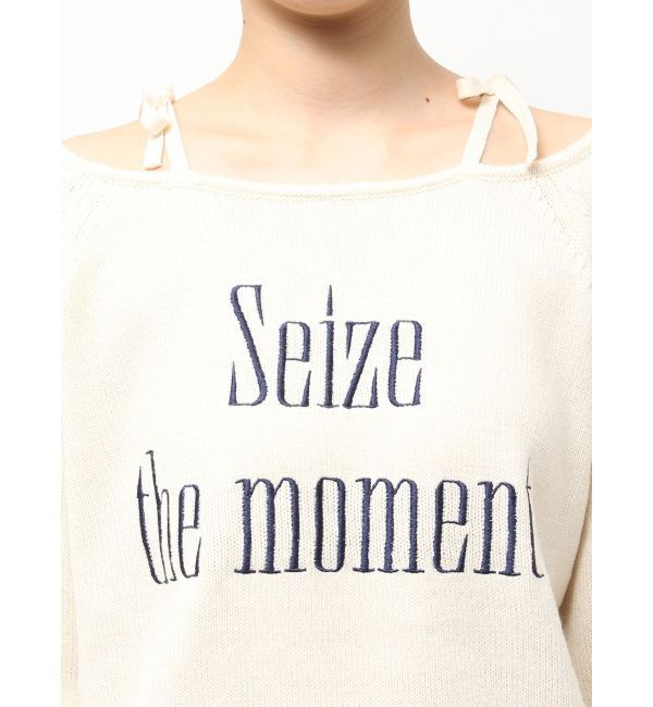 GYDA「Seize the momentオフショルリボンニットトップス」|ニット・セーター|