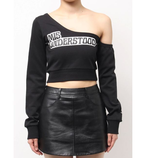 GYDA「MIS UNDERSTOODワンショルショートトップス」|Tシャツ・カットソー|