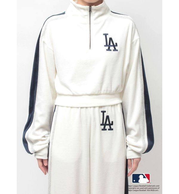 GYDA「GYDA［MLB］2ラインハーフZIPショートトップス」|Tシャツ・カットソー|