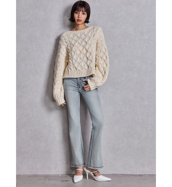 GYDA「ケーブルクルーネックニットトップス」|ニット・セーター|