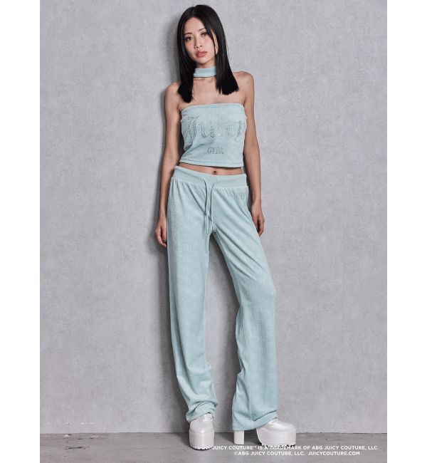 GYDA「GYDA&times;Juicy Couture GG JC Emboss Big Bling Velour Track Pants」|その他|