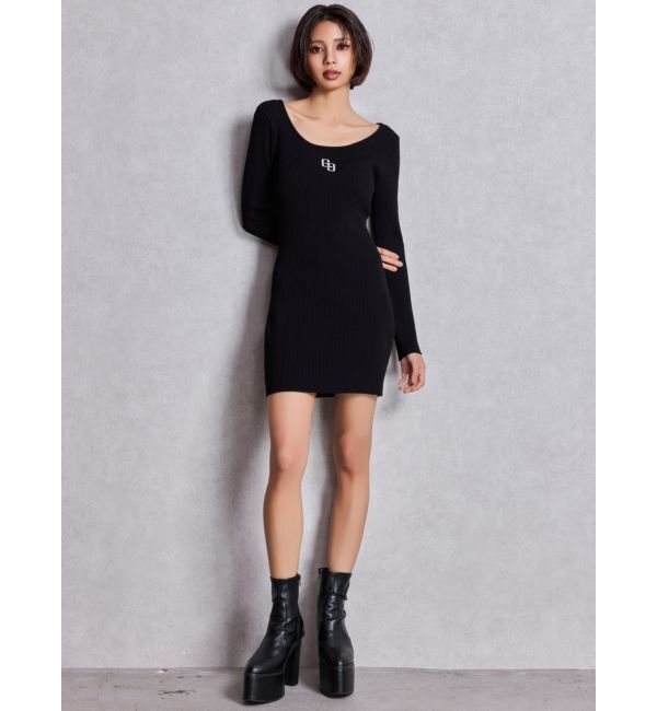 GYDA「GGプレート long sleeveニットワンピース」|ワンピース|