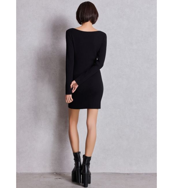 GYDA「GGプレート long sleeveニットワンピース」|ワンピース|