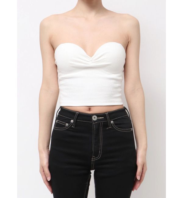 GYDA「ショルダーストラップリブベアビスチェ」|キャミソール|