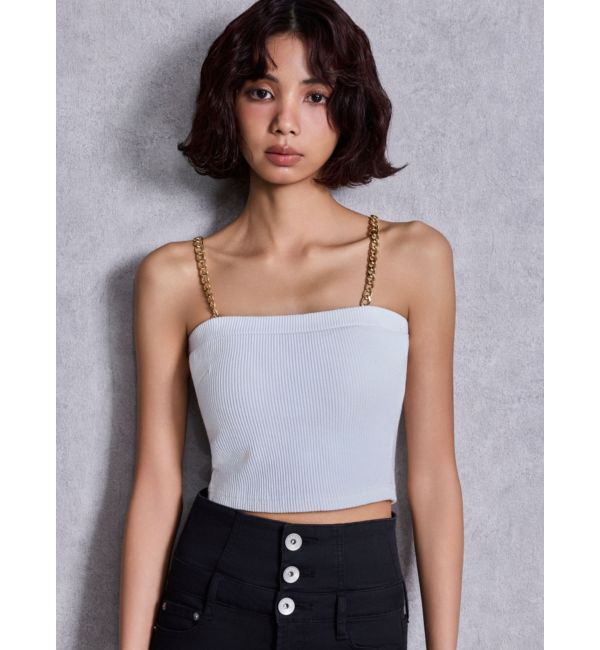 GYDA「chainストラップテレコビスチェ」|キャミソール|