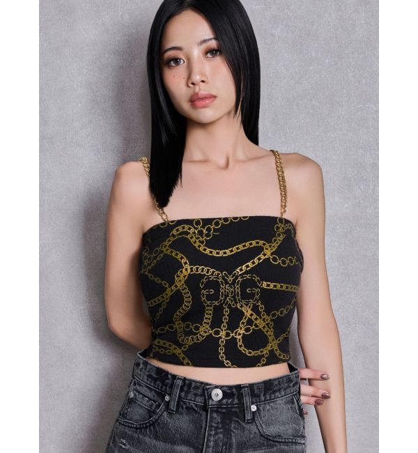 GYDA「chainストラップテレコビスチェ」|キャミソール|