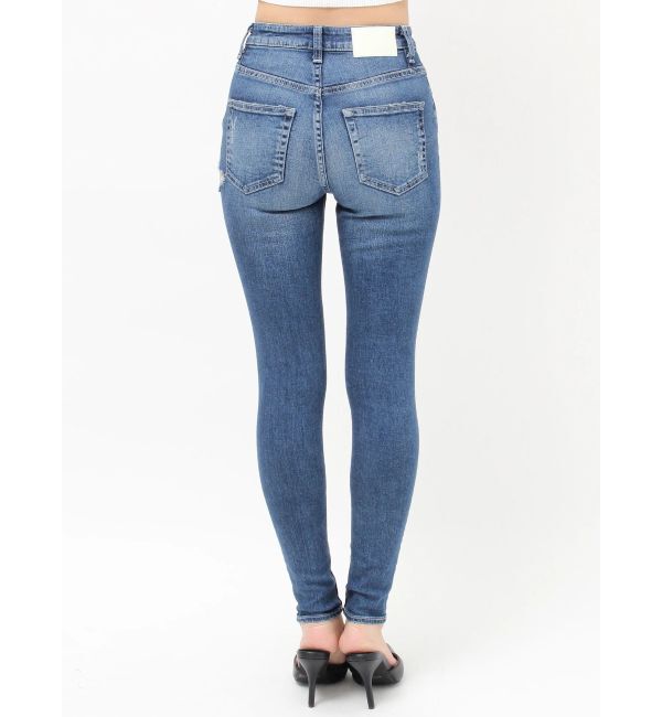 GYDA「ハイウエストSIDE RIPPED スキニーデニムパンツ」|デニム|