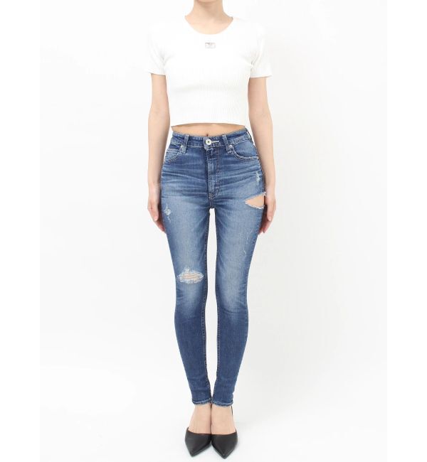 GYDA「ハイウエストSIDE RIPPED スキニーデニムパンツ」|デニム|