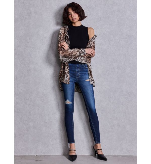 GYDA「ハイウエストSIDE RIPPED スキニーデニムパンツ」|デニム|