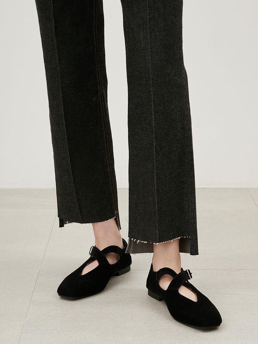 Mila Owen「裾段差テーパードデニムパンツ」|デニム|