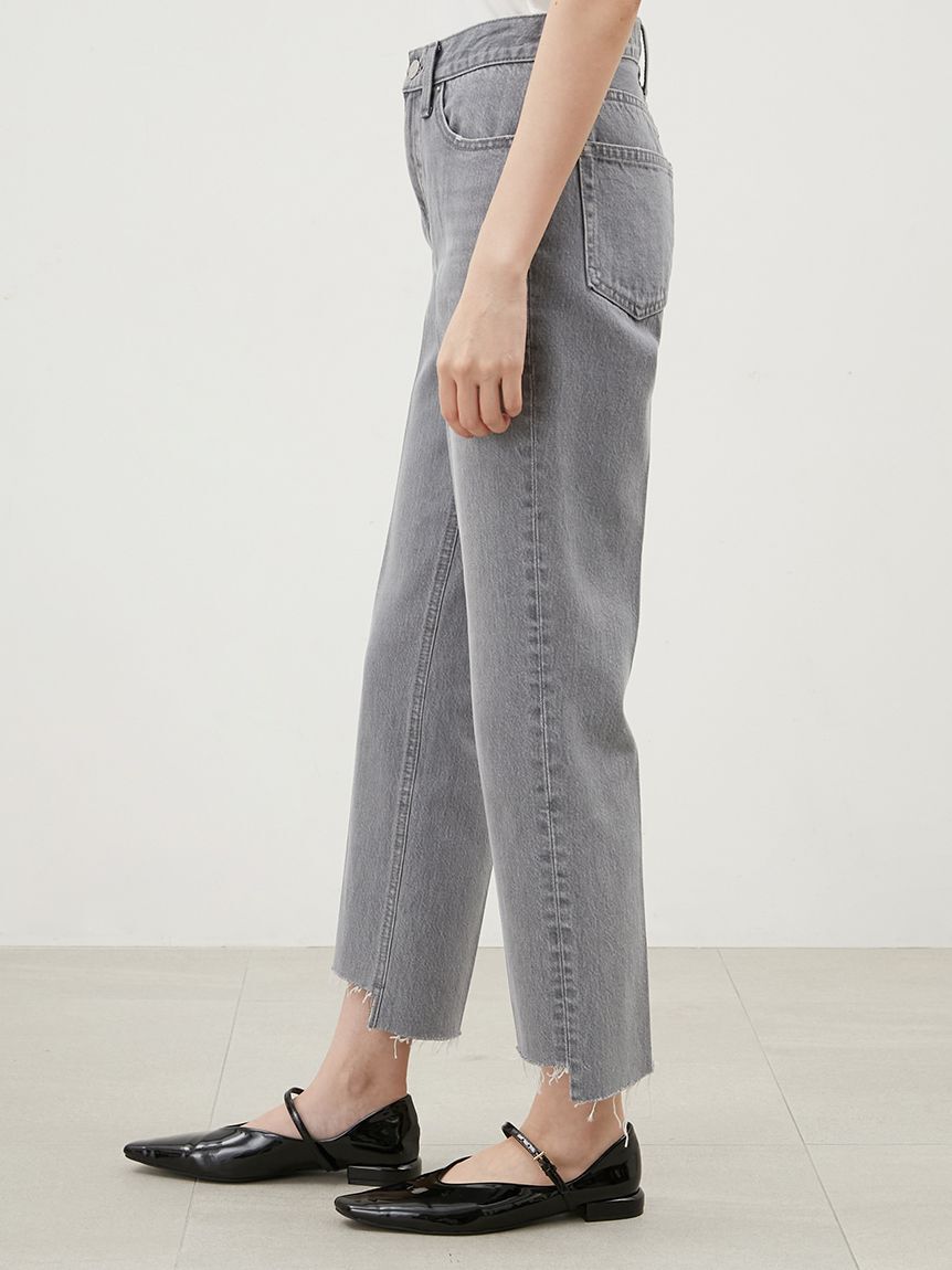 Mila Owen「裾段差テーパードデニムパンツ」|デニム|