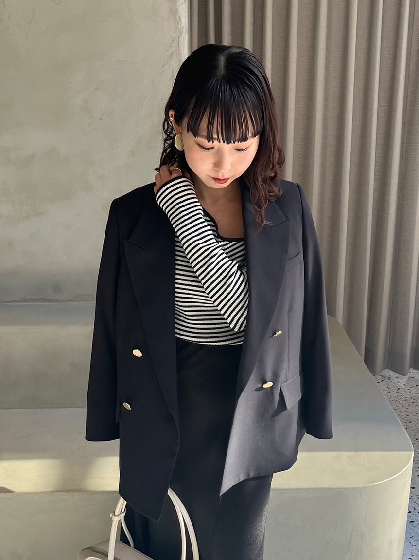 Mila Owen「金釦ダブルブレストブレザー」|テーラードジャケット|