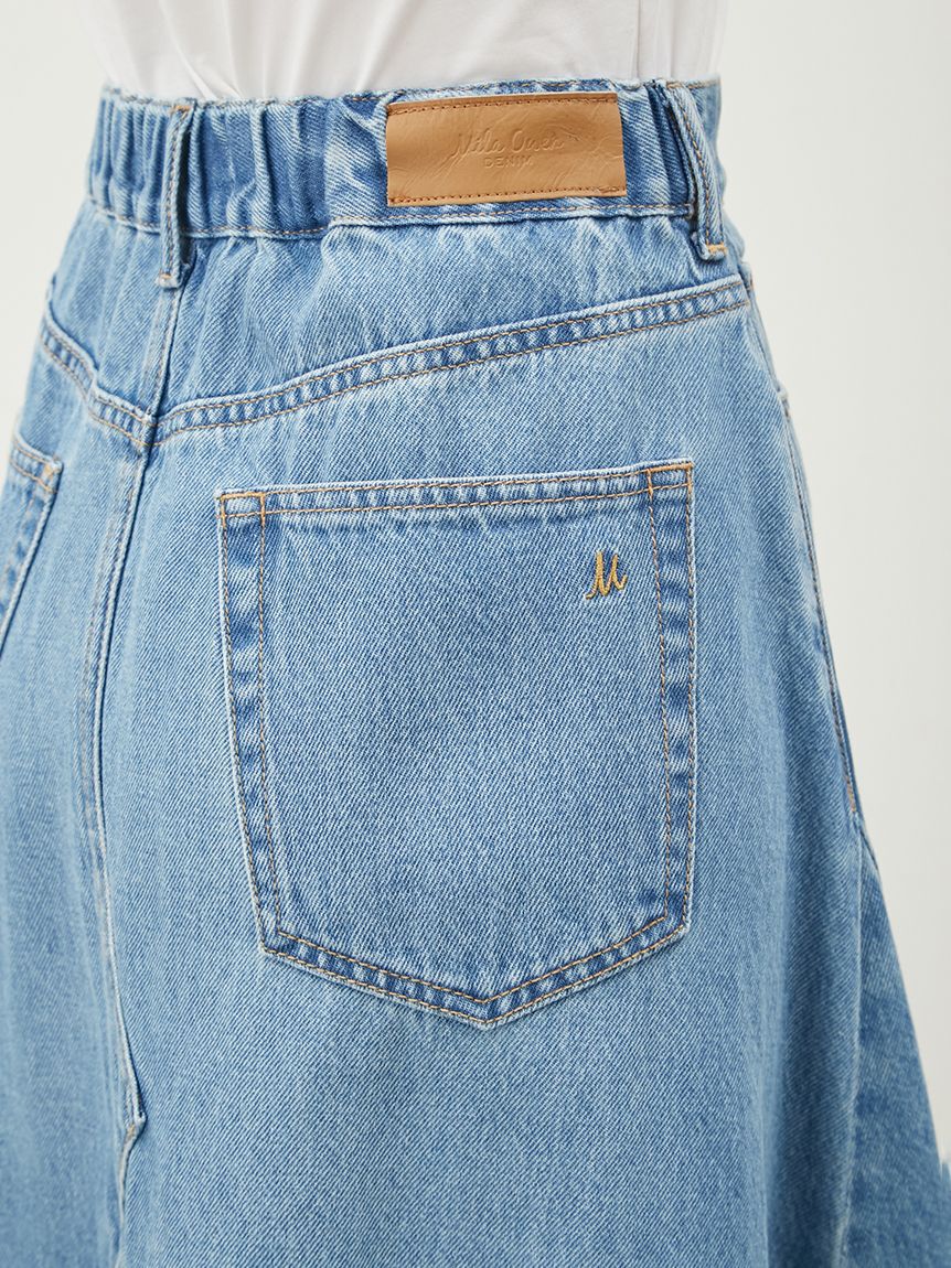 Mila Owen「後ろゴムマチデザインフレアデニムスカート【ウォッシャブル】」|スカート|