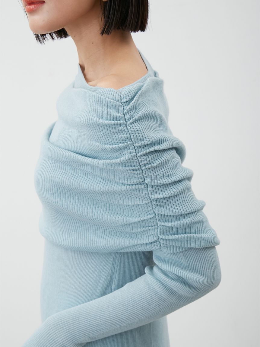 Mila Owen「【セットアイテム】2wayスヌードオフショルリブニットワンピース」|ワンピース|