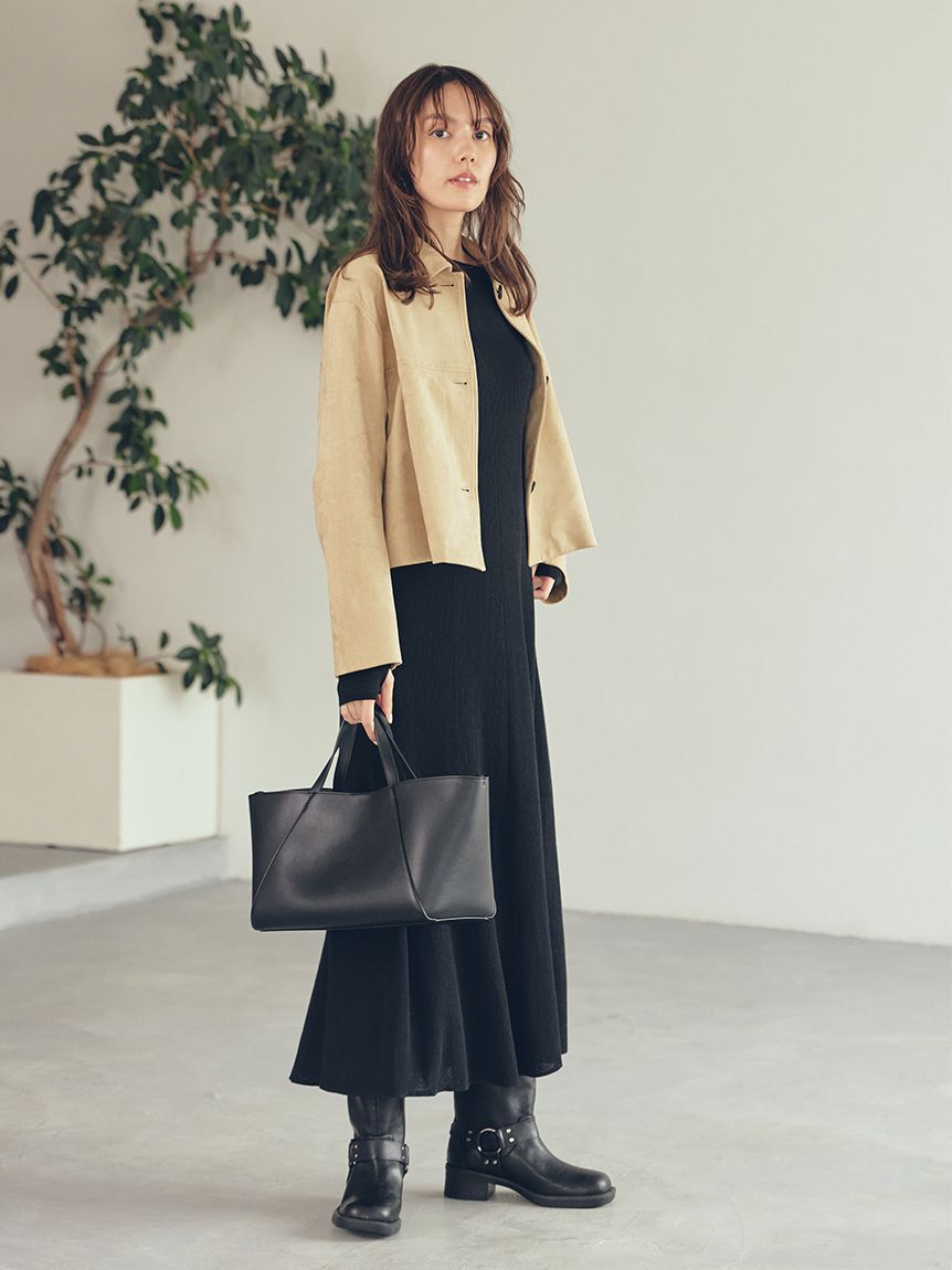 Mila Owen「【セットアイテム】2wayスヌードオフショルリブニットワンピース」|ワンピース|