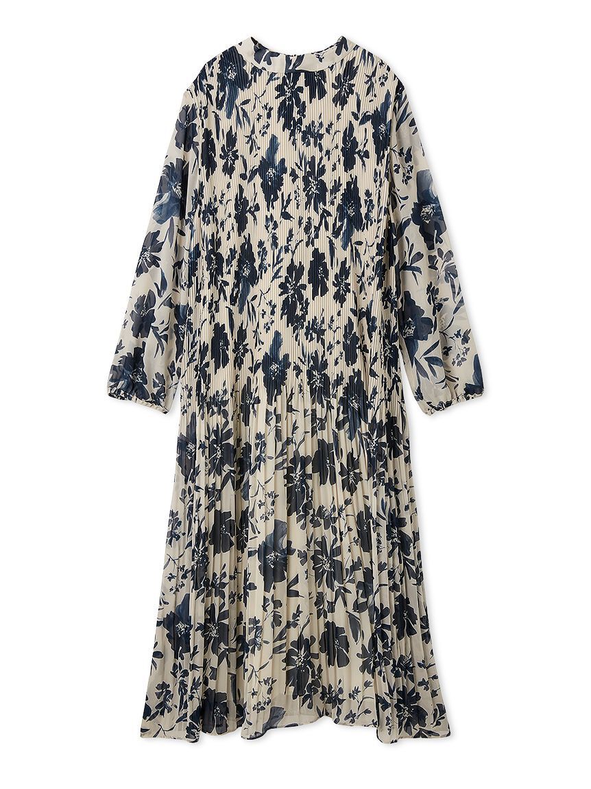 Mila Owen「プリーツ花柄ベルト付きワンピース」|ワンピース|