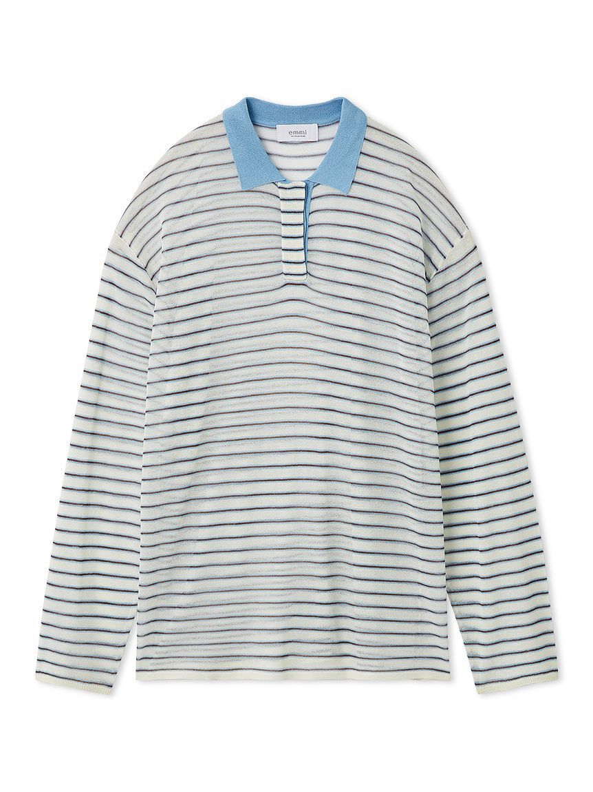 emmi atelier「シアーボーダーポロニット」|ニット・セーター|OWHT