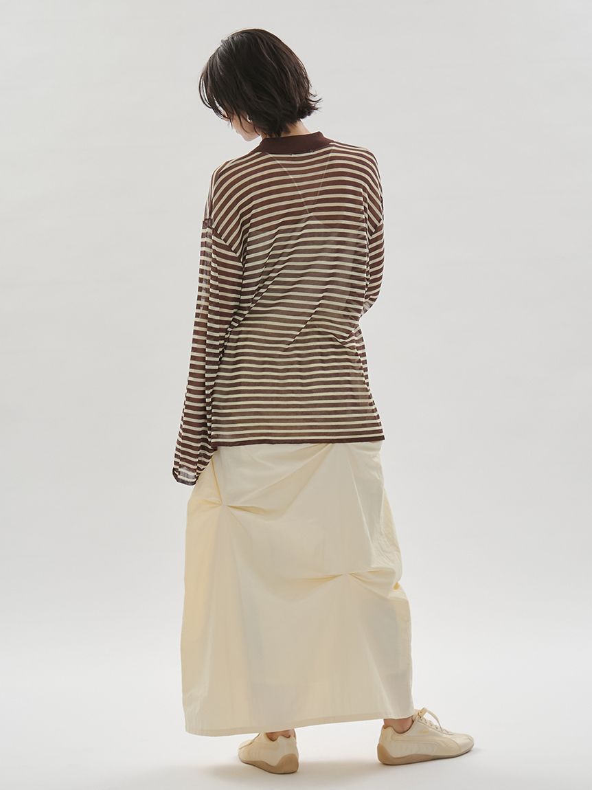 emmi atelier「シアーボーダーポロニット」|ニット・セーター|