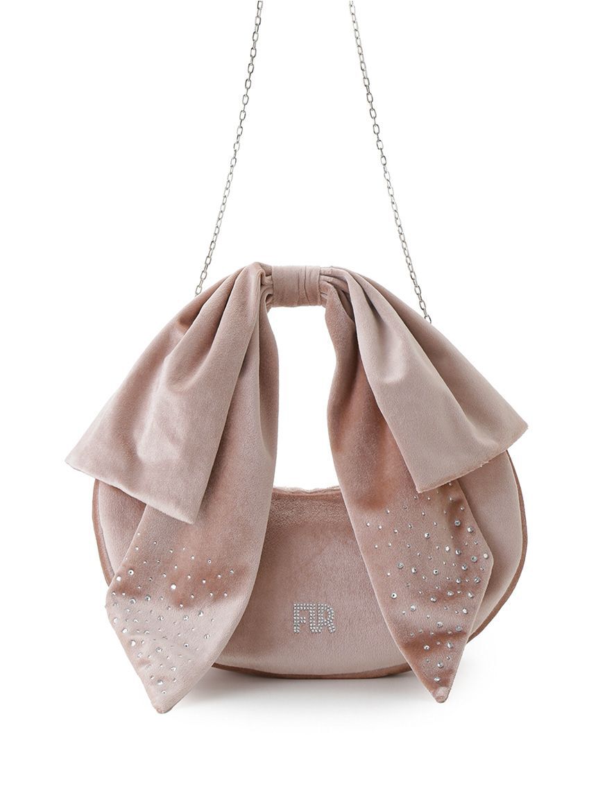 FURFUR「【WEB限定】クリスタルロゴベロアリボンバッグ」|トートバッグ|