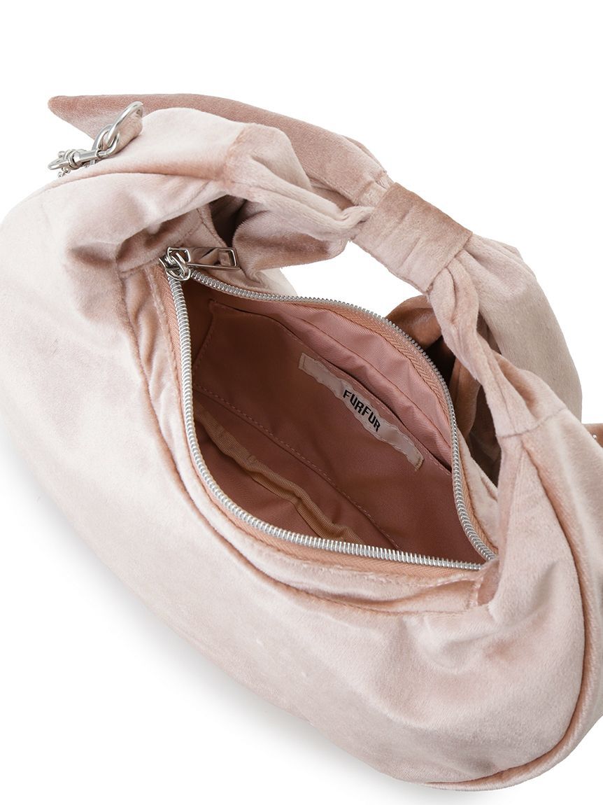 FURFUR「【WEB限定】クリスタルロゴベロアリボンバッグ」|トートバッグ|
