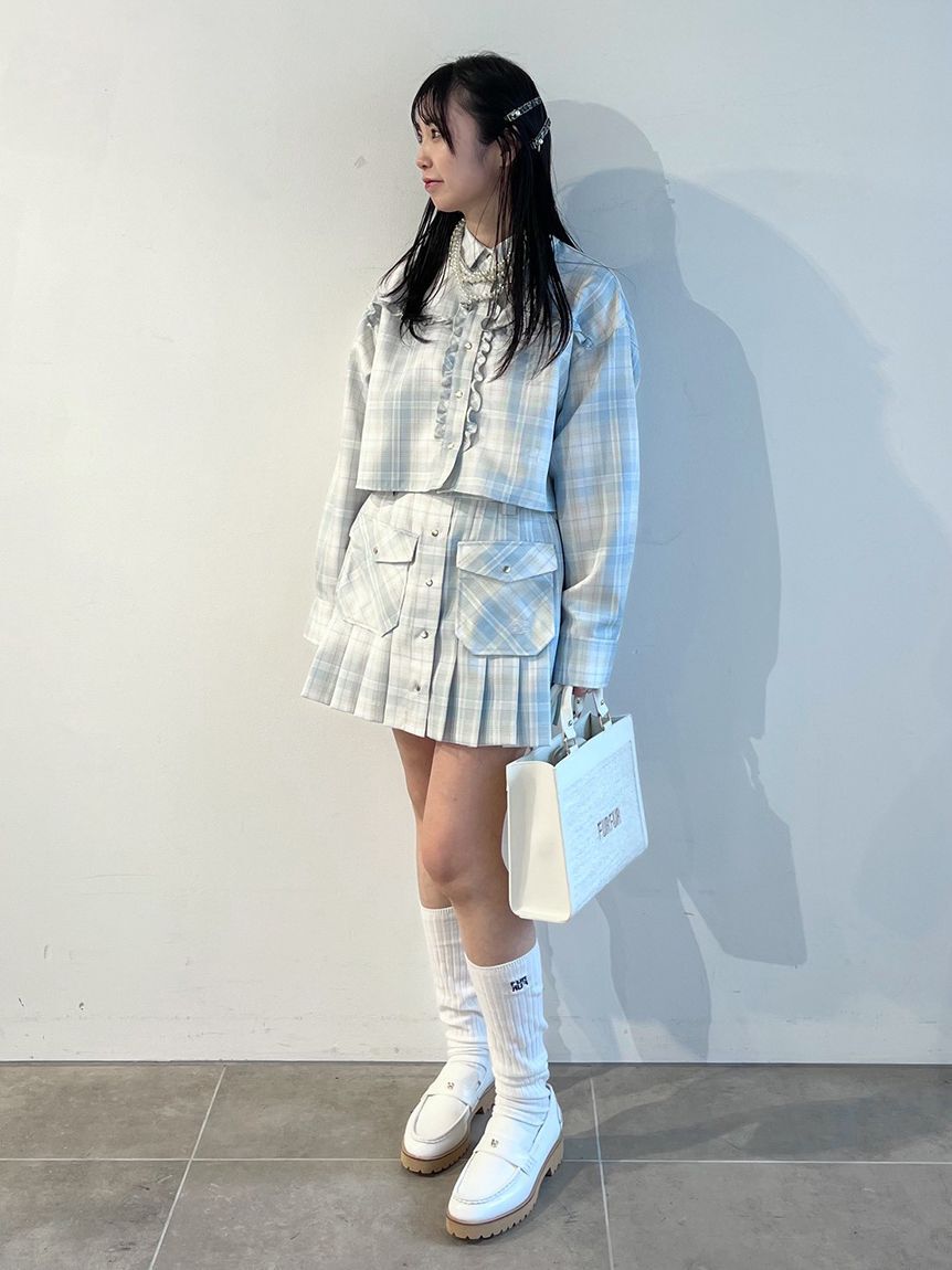 FURFUR「チェック柄プリーツミニスカート」|スカート|