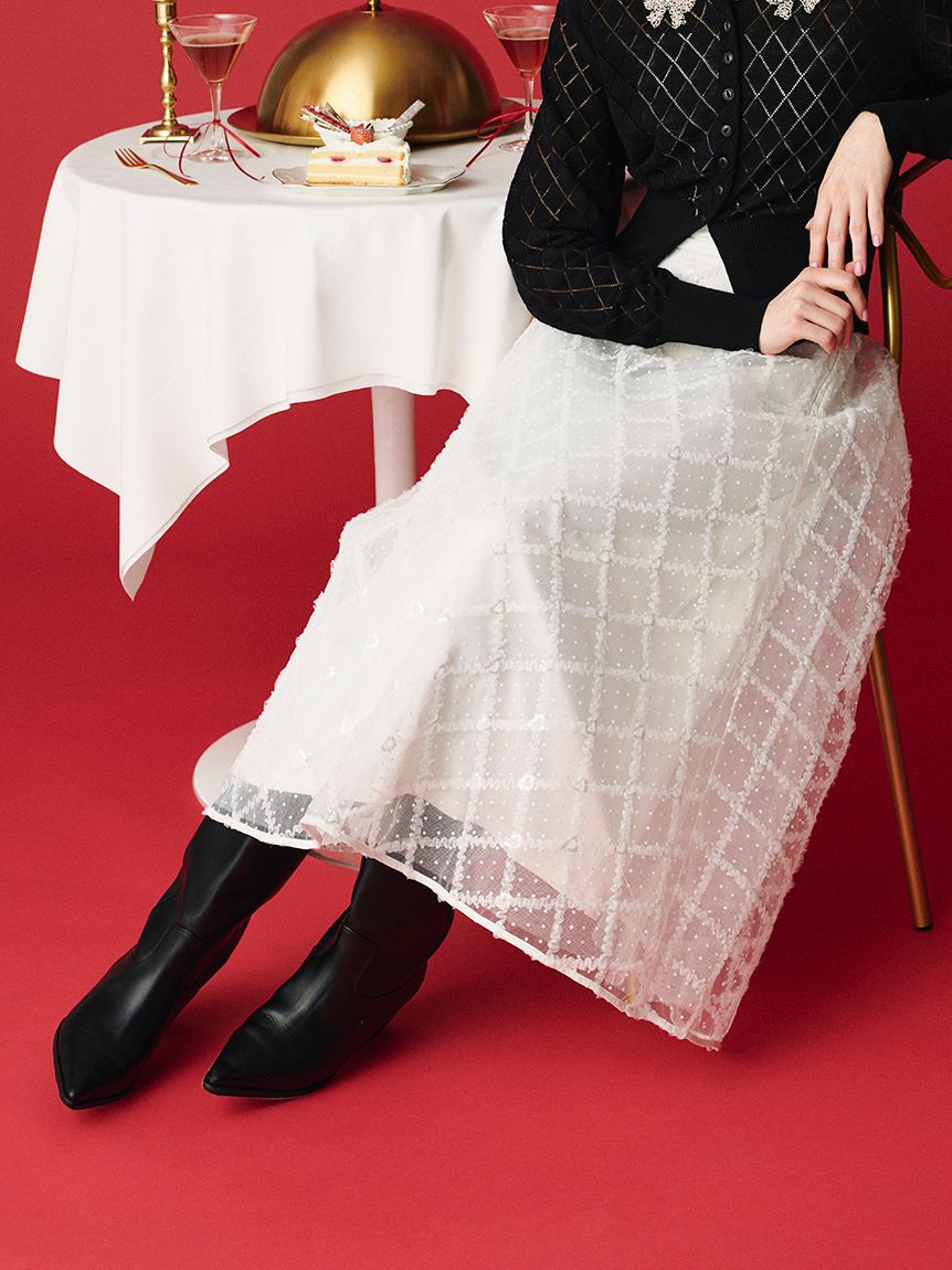 FURFUR「フリルチェックチュールスカート」|スカート|