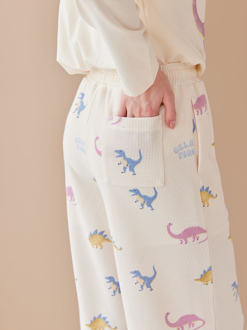 gelato pique「【ラッピング済み】エアリーモコダイナソージャガードプルオーバー&総柄ロングパンツSET」|ルームウェア|