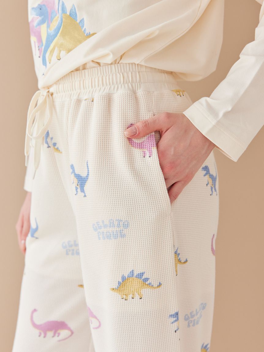 gelato pique「【ラッピング済み】エアリーモコダイナソージャガードプルオーバー&総柄ロングパンツSET」|ルームウェア|