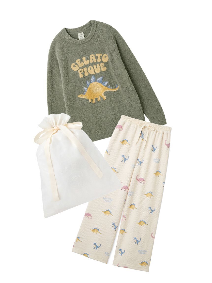gelato pique「【ラッピング済み】エアリーモコダイナソージャガードプルオーバー&総柄ロングパンツSET」|ルームウェア|KKI