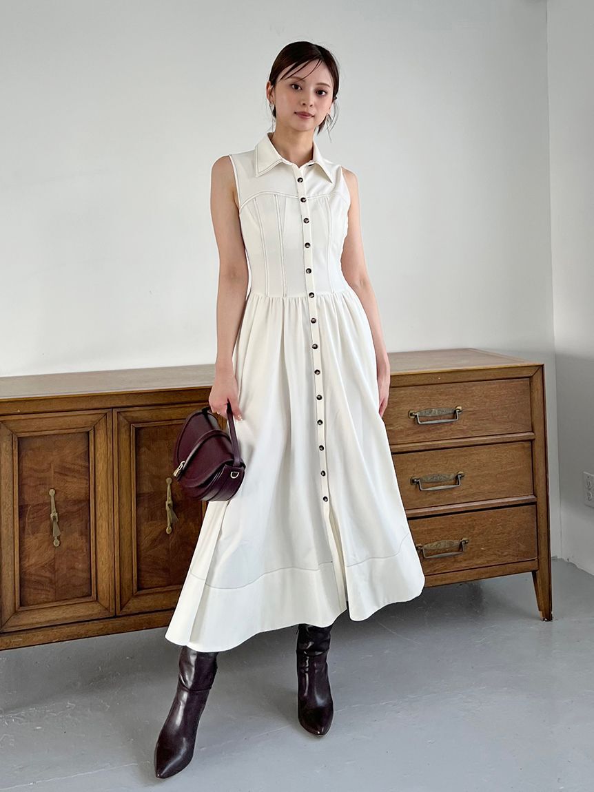 SNIDEL「Sustainableコルセットディテールシャツワンピース」|ワンピース|IVR