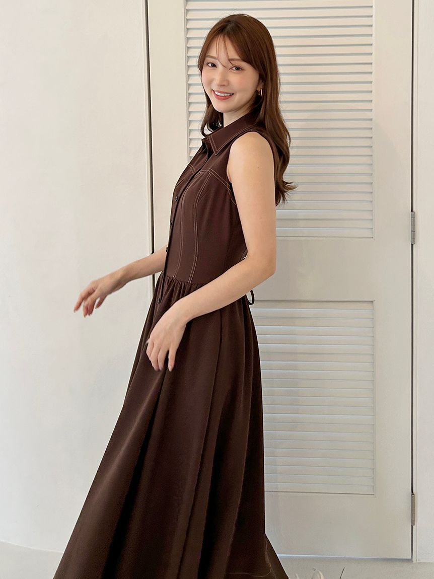 SNIDEL「Sustainableコルセットディテールシャツワンピース」|ワンピース|