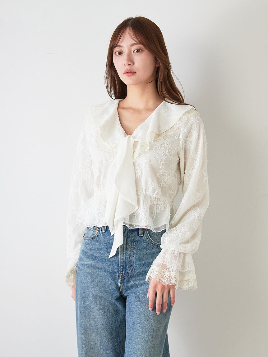 SNIDEL「Sustainableバリエーションフリルブラウス」|シャツ・ブラウス|
