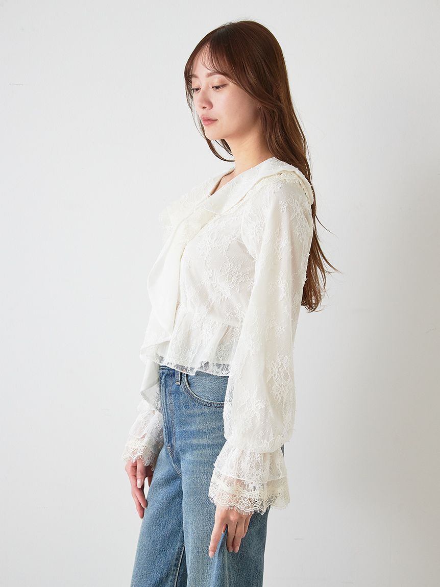 SNIDEL「Sustainableバリエーションフリルブラウス」|シャツ・ブラウス|