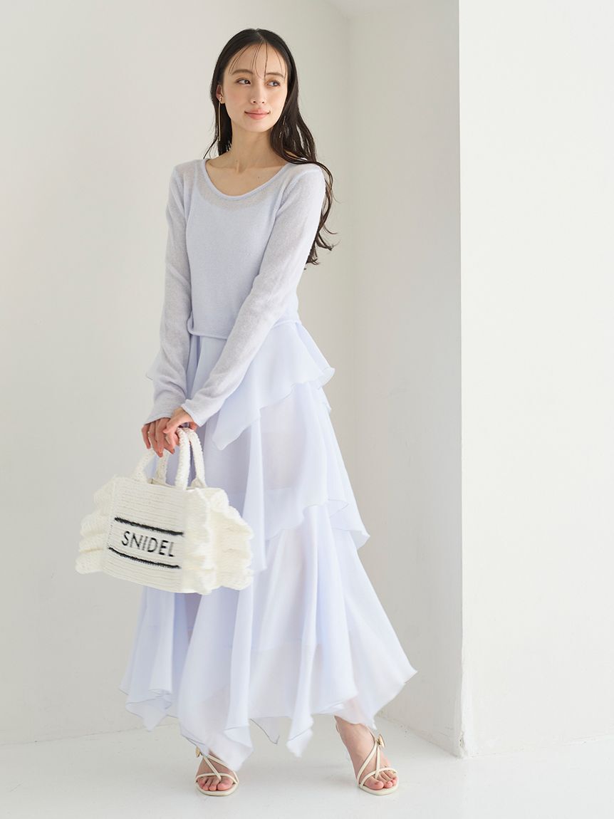 SNIDEL「シアーイレヘムニットコンビワンピース」|ワンピース|